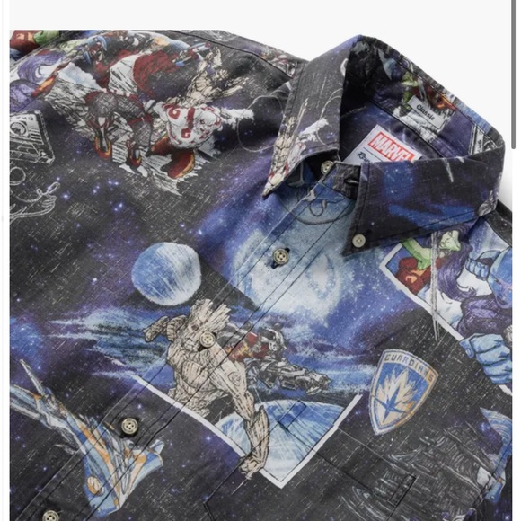 Guardians of the Galaxy Classic Fit Short Sleeve Button-Down Shirt - Picture 2 of 4